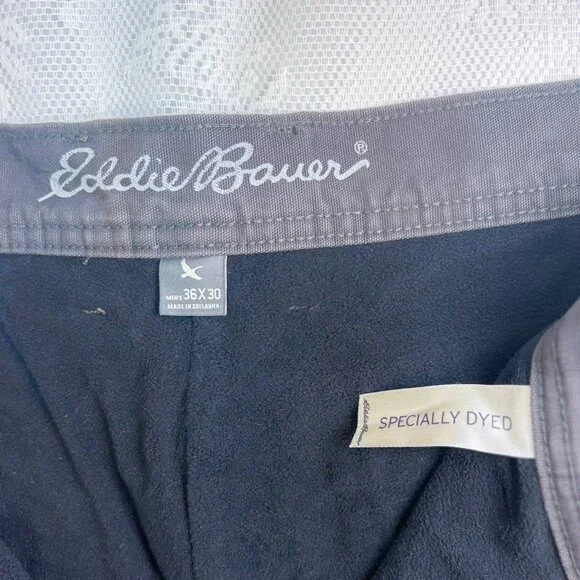 Eddie Bauer Men's Pants Fleece Lined Warm Relax Fit Bottoms Insulated Warmth - Picture 6 of 12